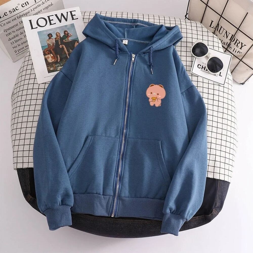 Honey Lovin Boberu the Bear Soft Zip-Up Hoodie