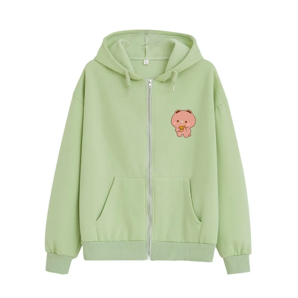 Honey Lovin Boberu the Bear Soft Zip-Up Hoodie