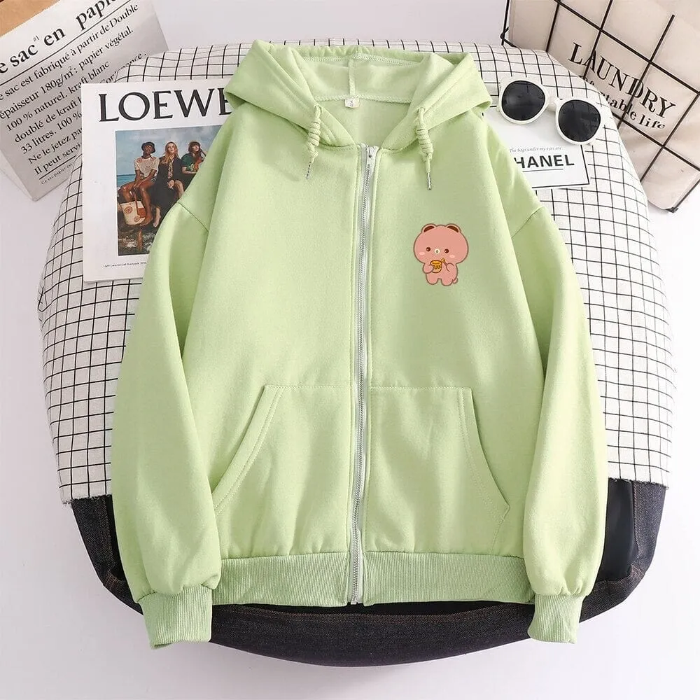 Honey Lovin Boberu the Bear Soft Zip-Up Hoodie