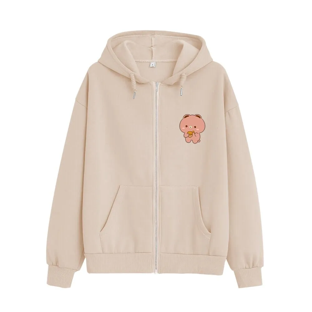 Honey Lovin Boberu the Bear Soft Zip-Up Hoodie