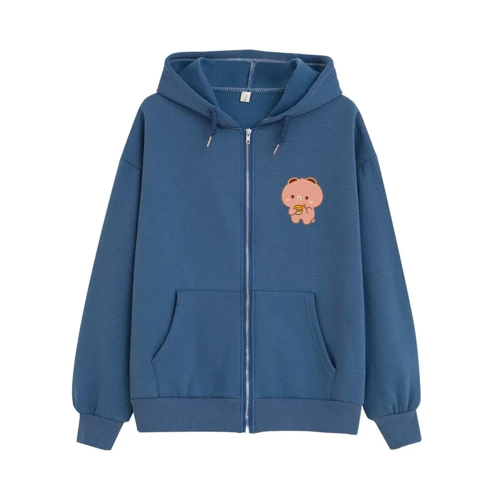 Honey Lovin Boberu the Bear Soft Zip-Up Hoodie