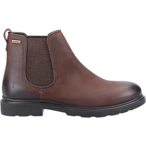 Hush Puppies Preston Mens Brown Leather Waterproof Pull On Ankle Boots