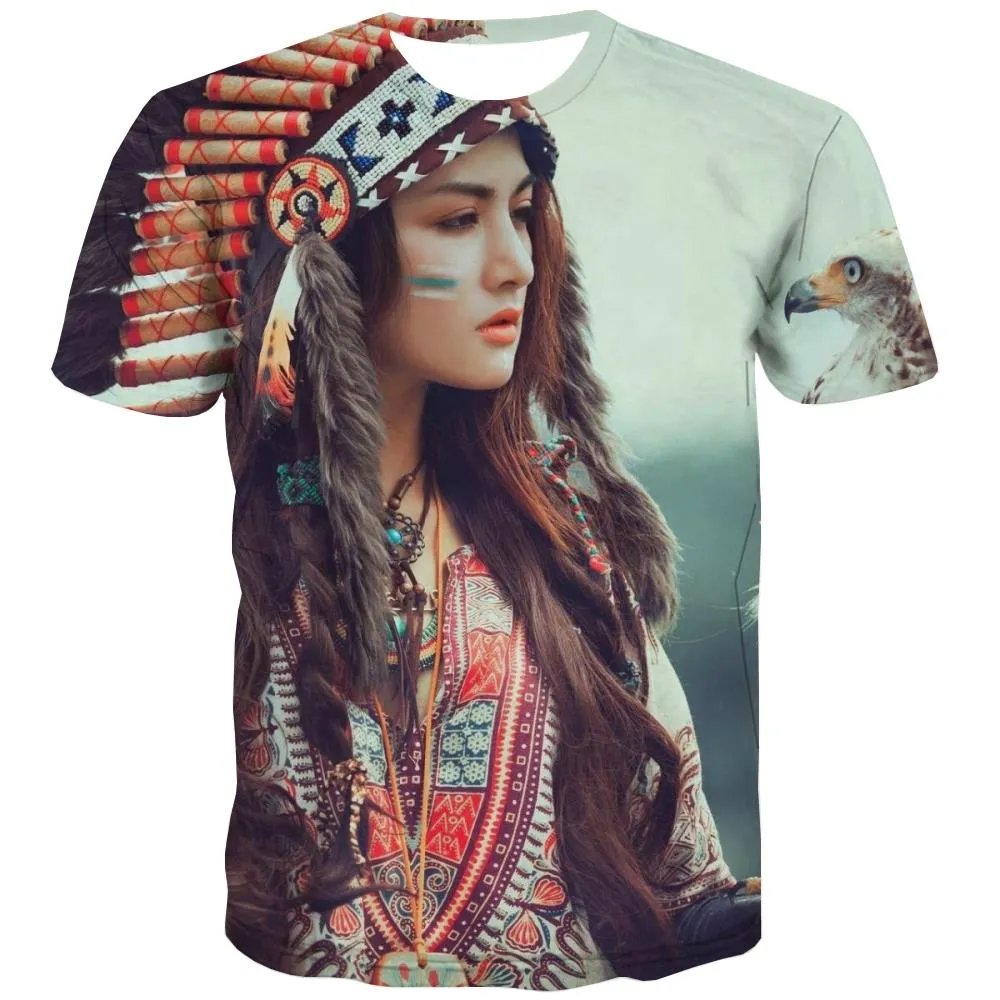 Indians T shirts Men Grassland T shirts Funny Sunset T-shirts 3d War T-shirts Graphic