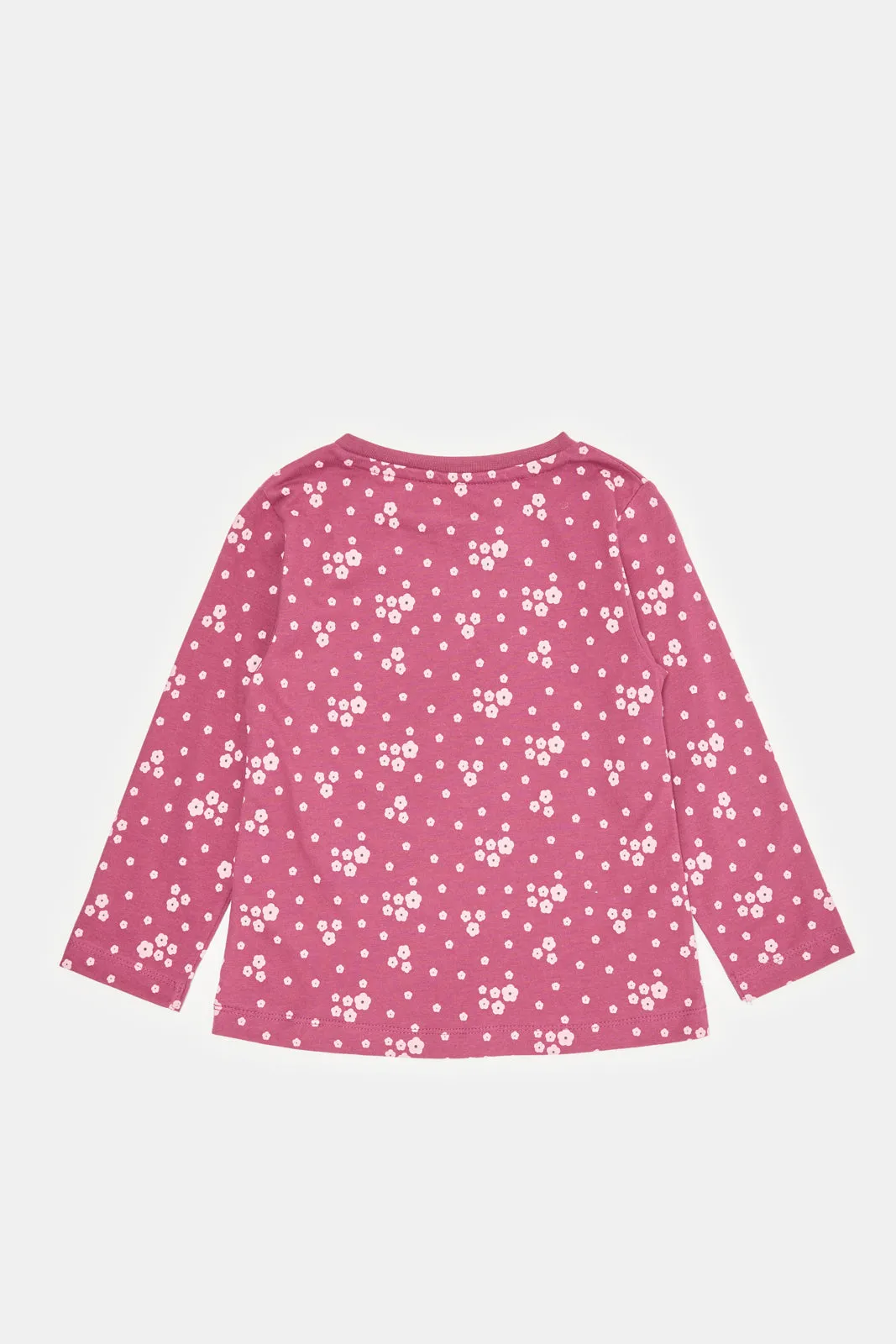 Infant girls Red Printed Long Sleeve T-Shirt