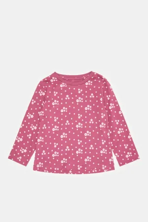 Infant girls Red Printed Long Sleeve T-Shirt