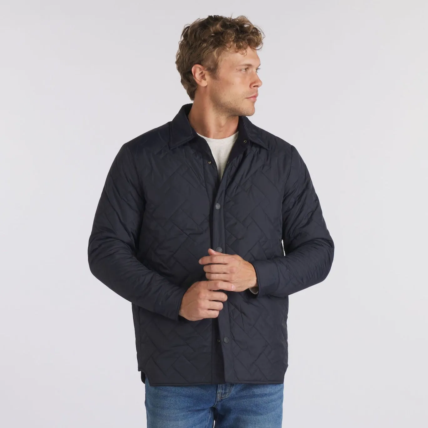 Insulated Reversible Shirt Jacket - Navy