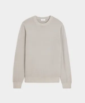 Italian Garment Dyed Cashmere Crewneck Sweater in Beige