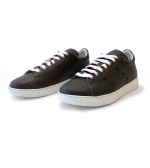 KITON Charcoal Leather Sneaker