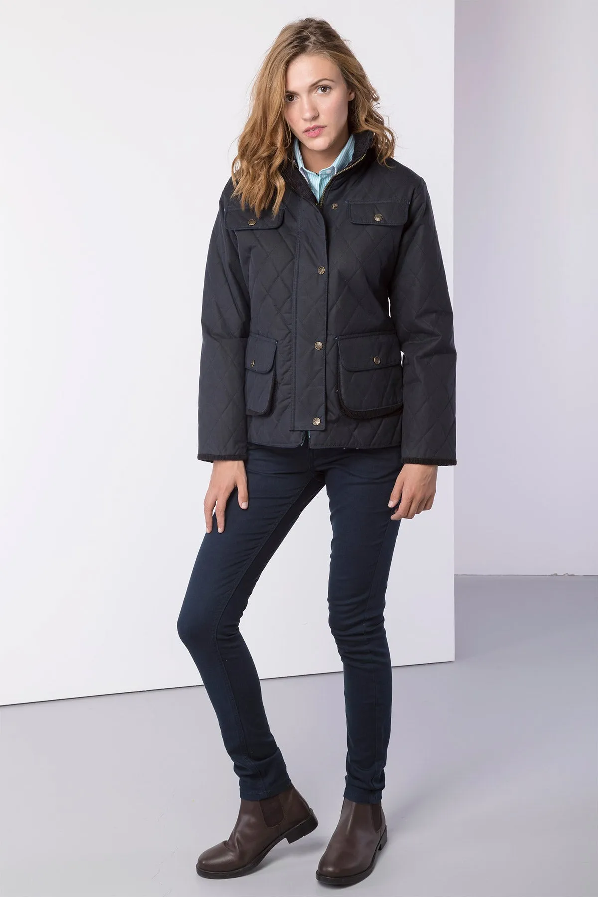 Ladies Diamond Quilted Wax Jacket