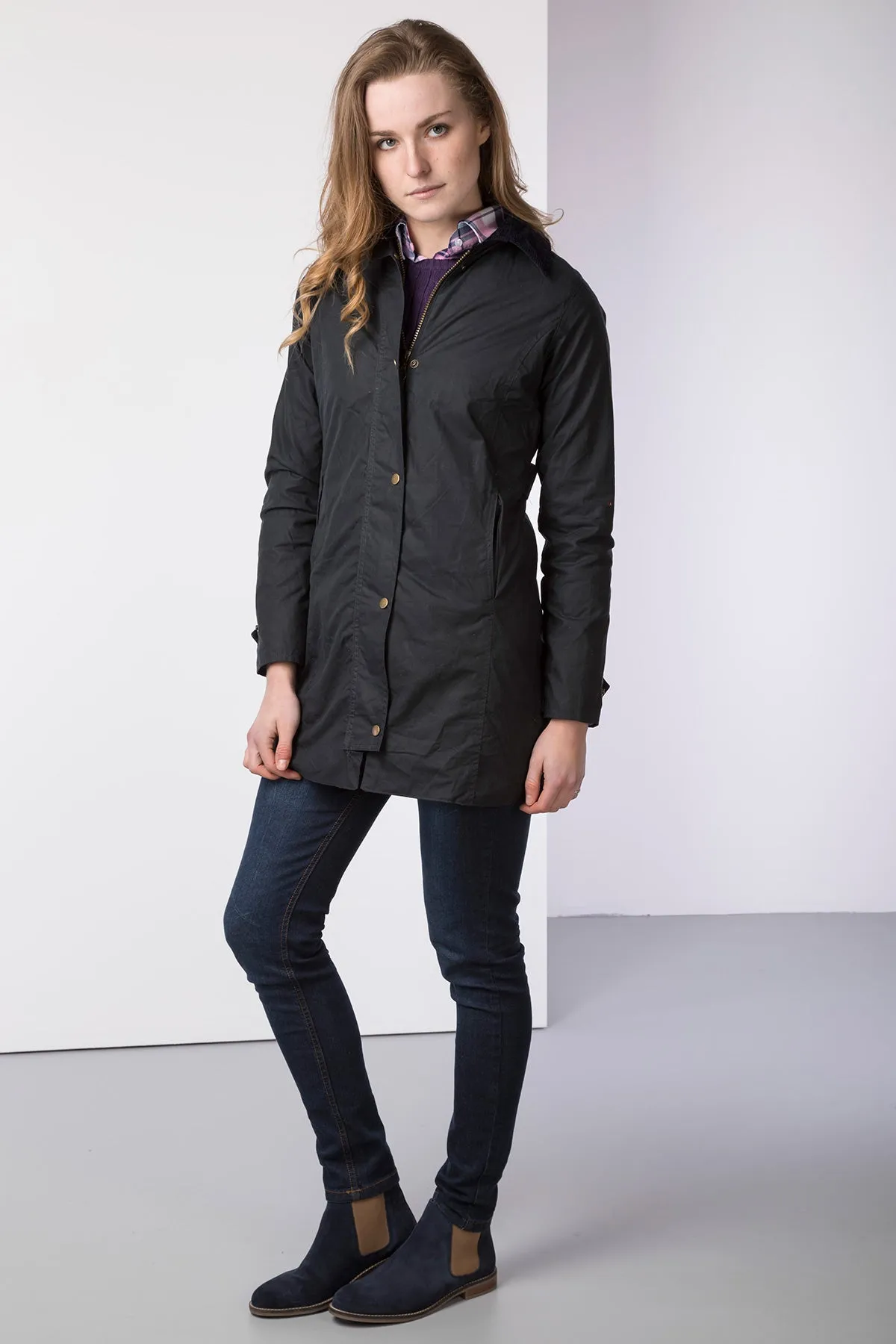 Ladies Long Wax Jacket - Hannah