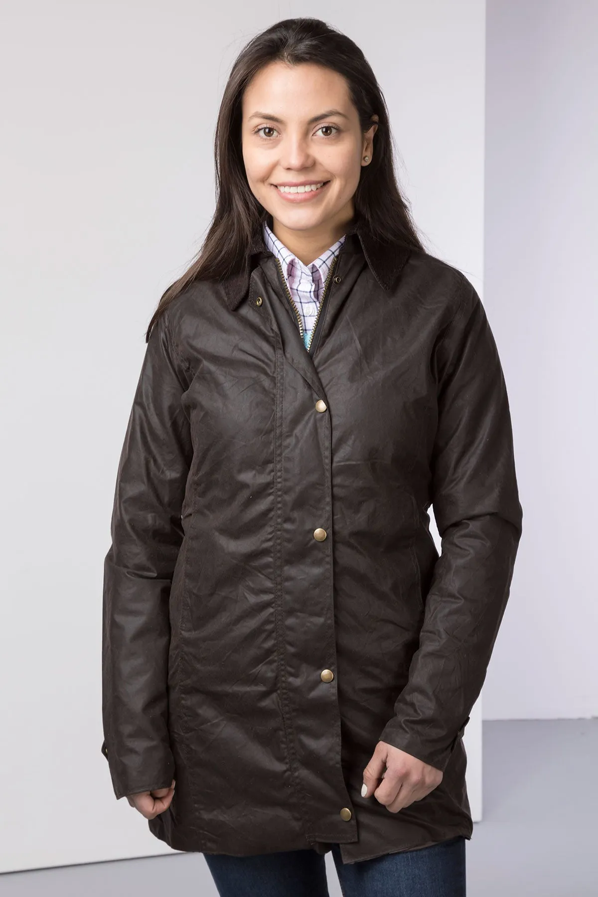 Ladies Long Wax Jacket - Hannah