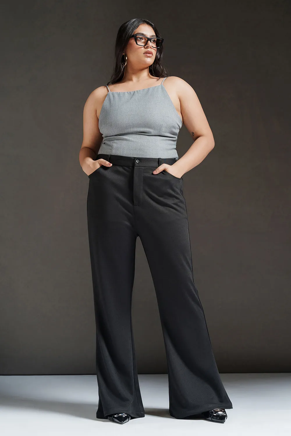 Lava Black Curve Bootcut Korean Pants