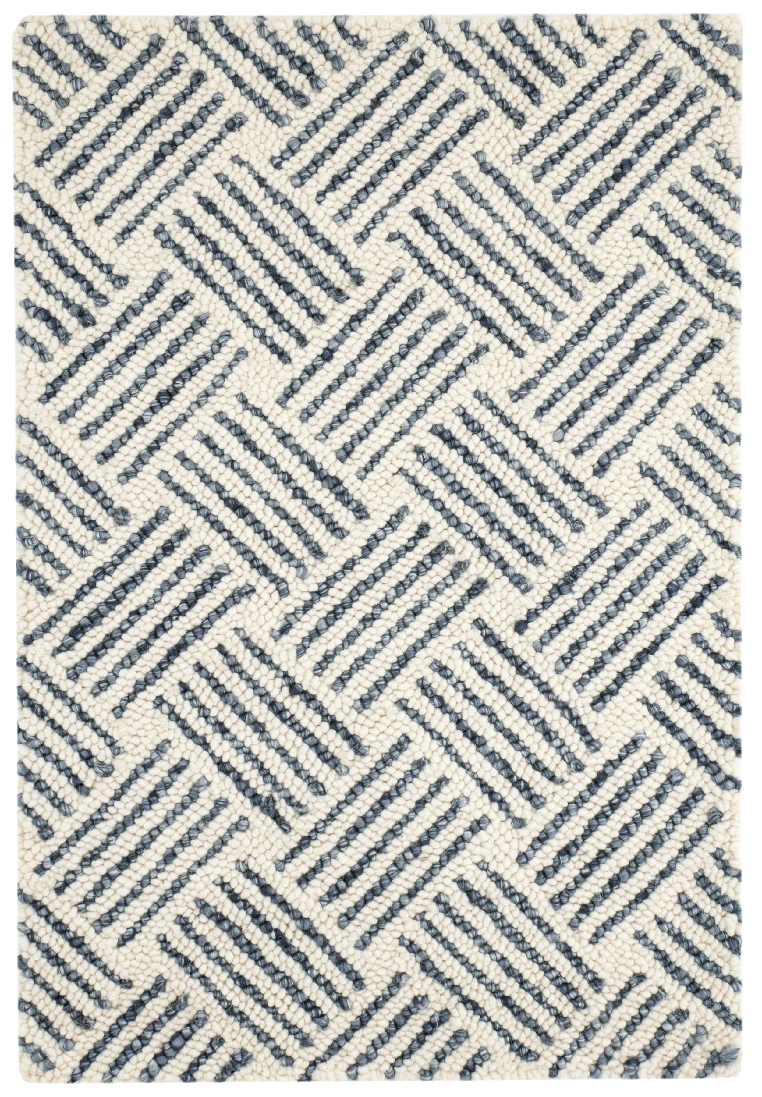 Layers Indigo Hand Hooked Wool Rug