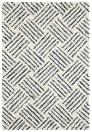 Layers Indigo Hand Hooked Wool Rug