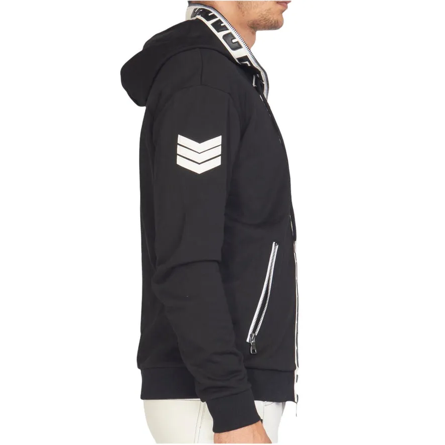 LOCKED & LOADED: Faux Leather Full Zip Hoodie LLFZ1025501