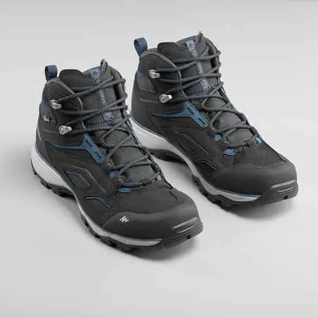 Men's waterproof mountain walking shoes - mh100 mid - black