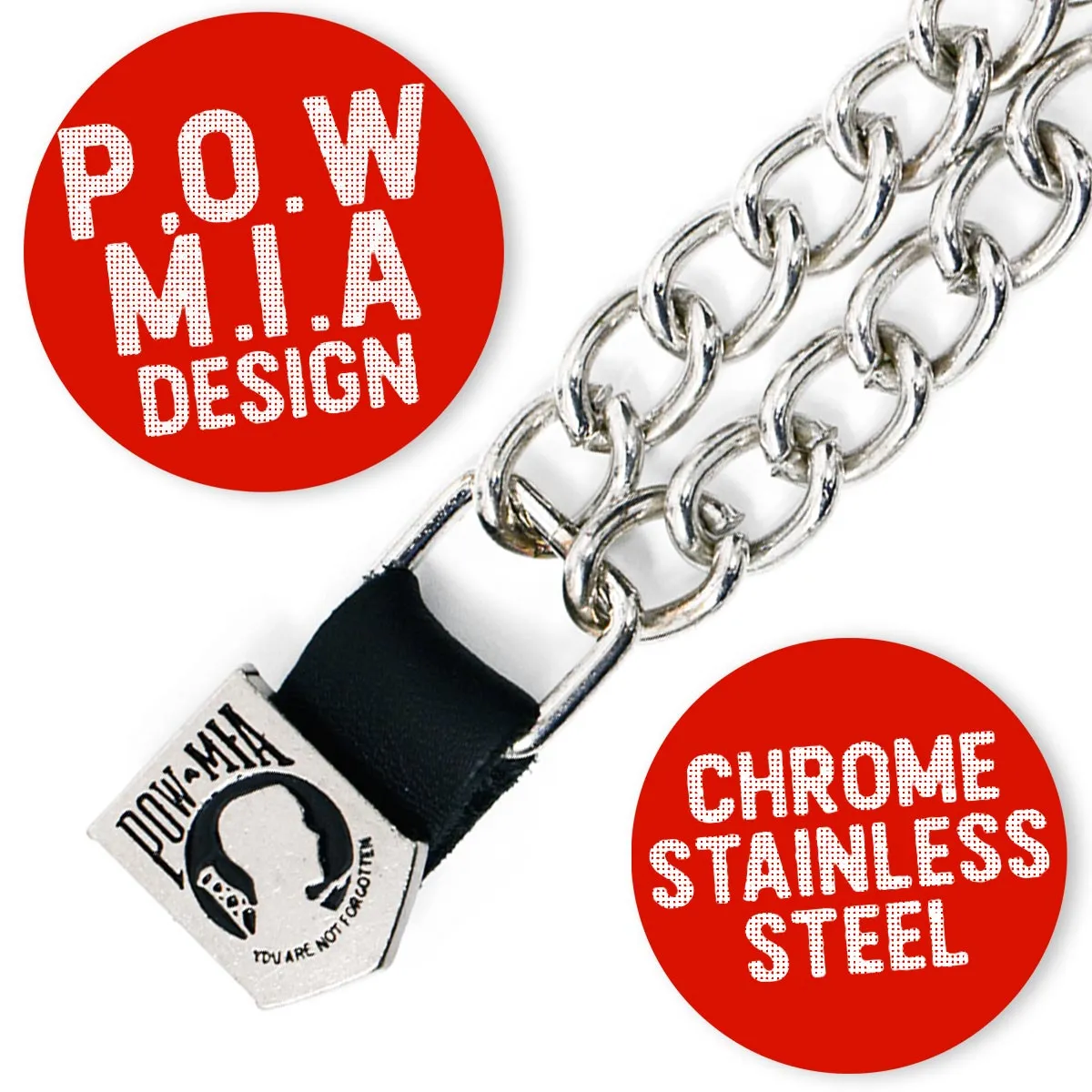 Milwaukee Leather POW/MIA Medallion Vest Extender - Double Chrome