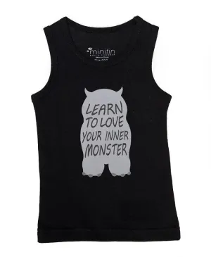 Minifin Learn To Love Your Inner Monster Tank - Black