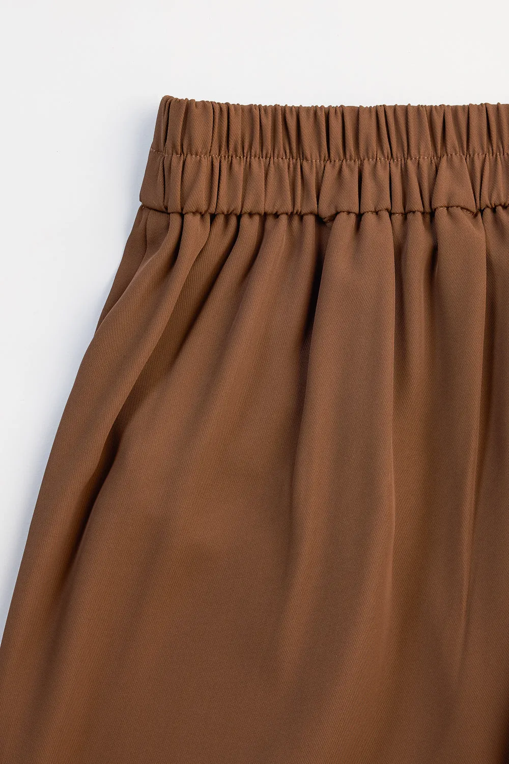 Mocha Brown Knotted Waist Korean Pants