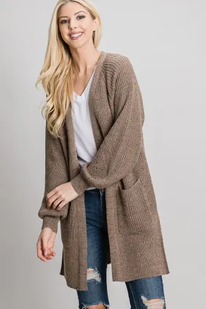 Mocha Chunky Weave Cardigan