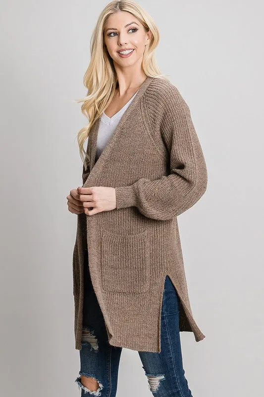 Mocha Chunky Weave Cardigan