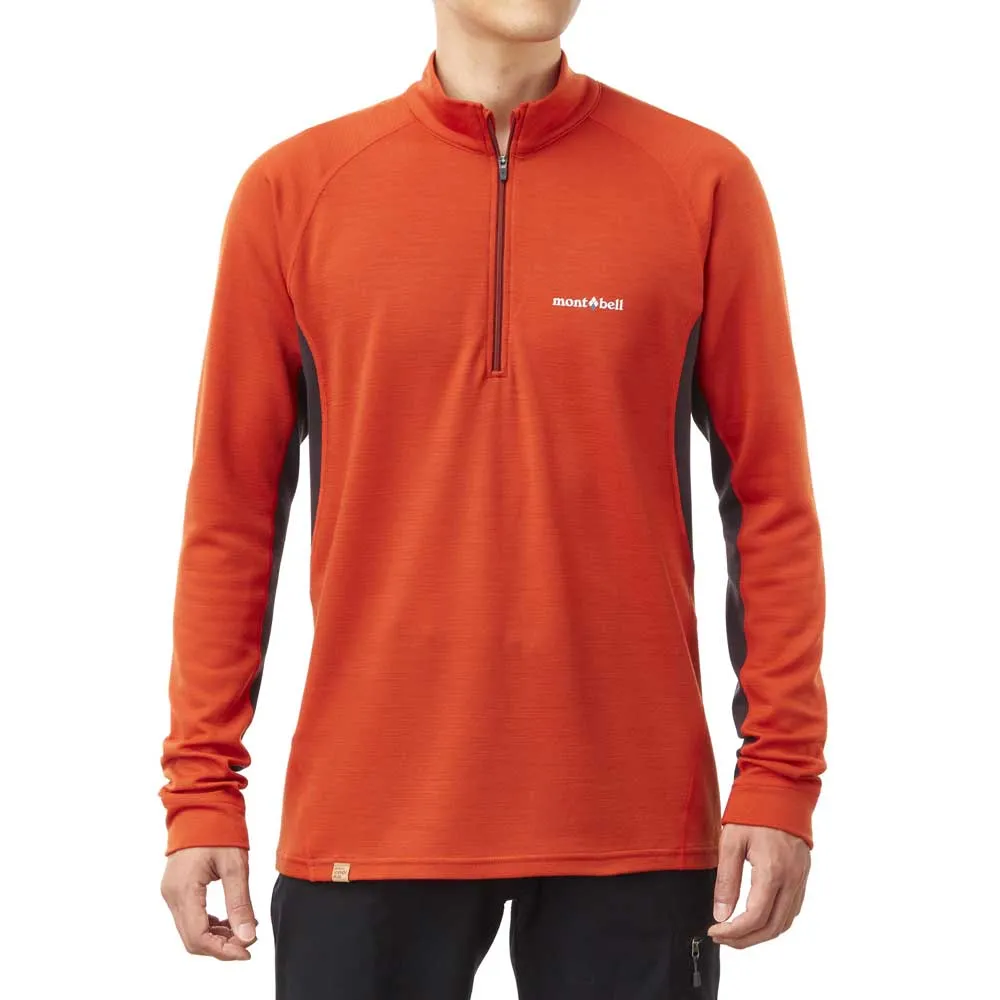 Montbell Mens Merino Wool Plus Action Zip Neck