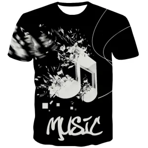 Music T shirts Men Instrument Tshirts Cool Retro T-shirts Graphic Electronic T-shirts 3d