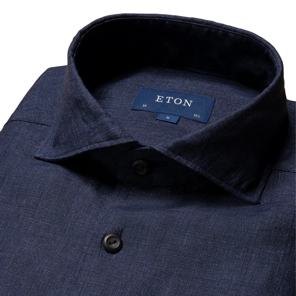 Navy Italian Linen Slim Fit Shirt