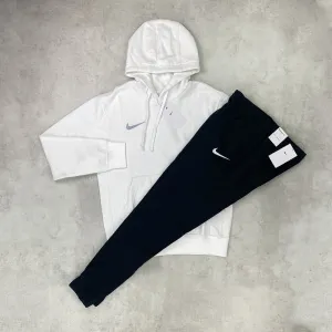 Nike Fleece Hoodie/ Pants Tracksuit Set White/ Black