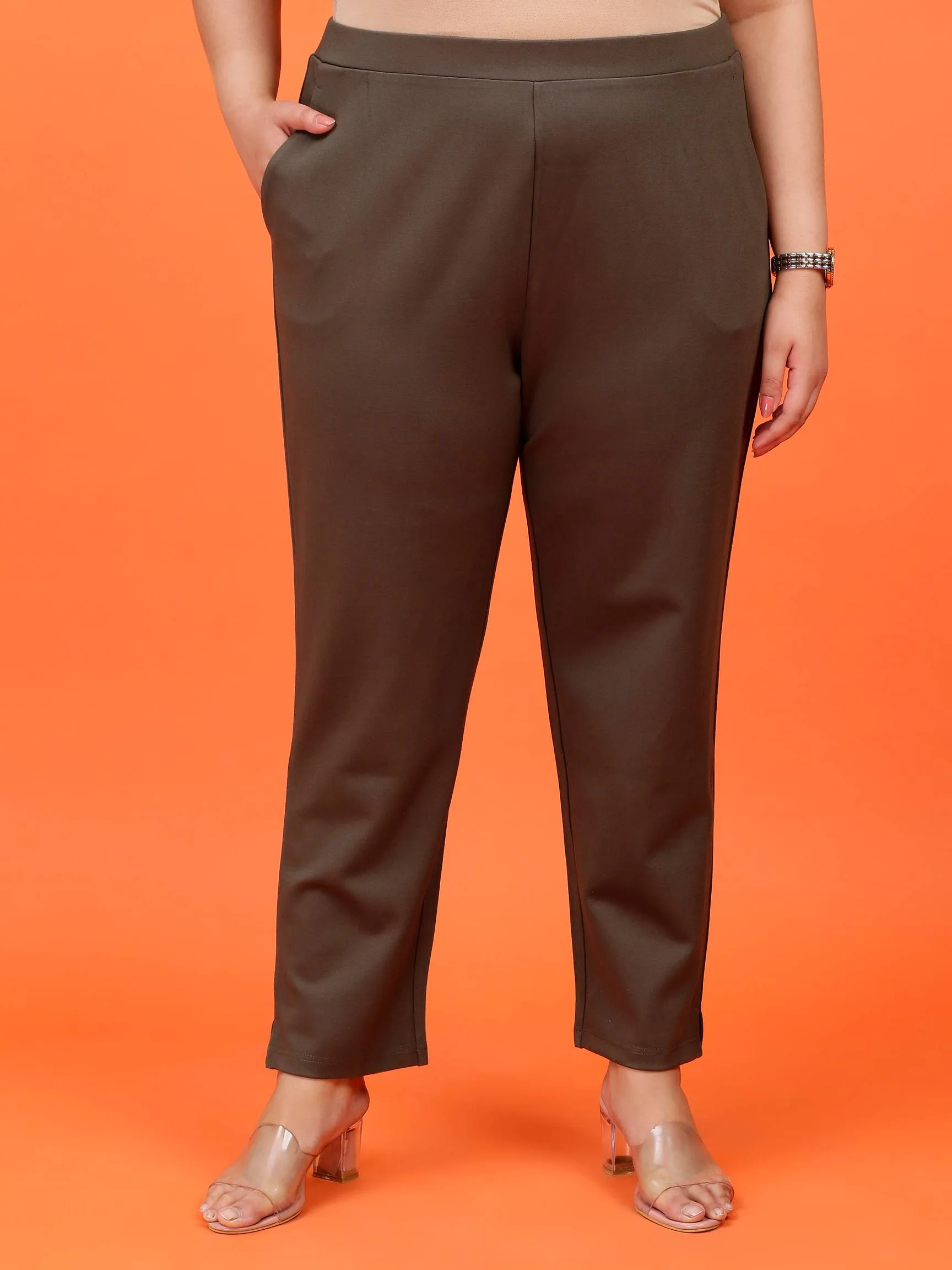 Plus Size Women Cigarette Pants