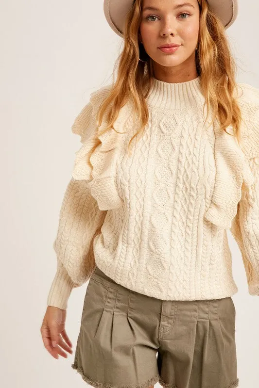 Ruffle Pullover Sweater