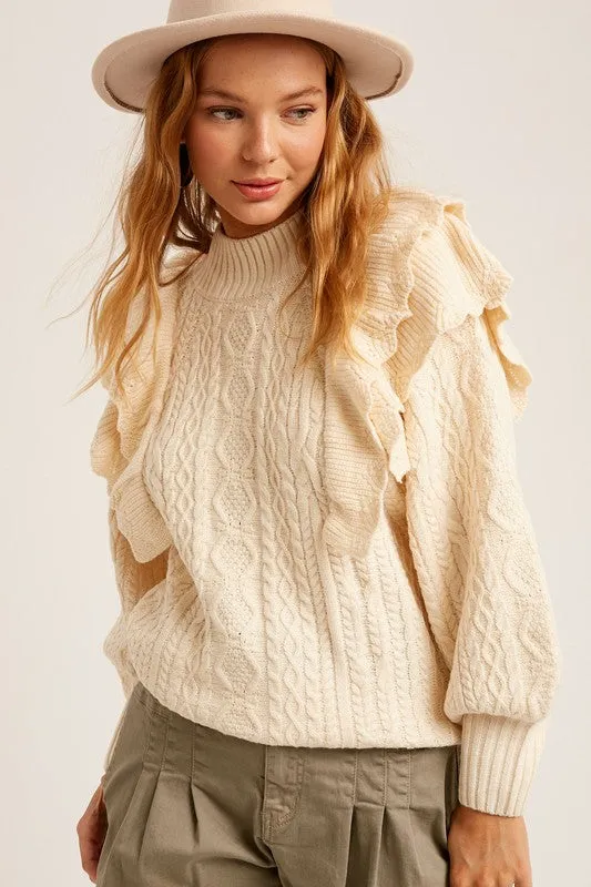 Ruffle Pullover Sweater