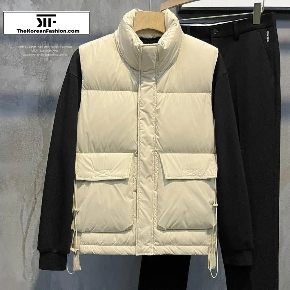 Stand Collar Sleeveless Vest Down Jacket