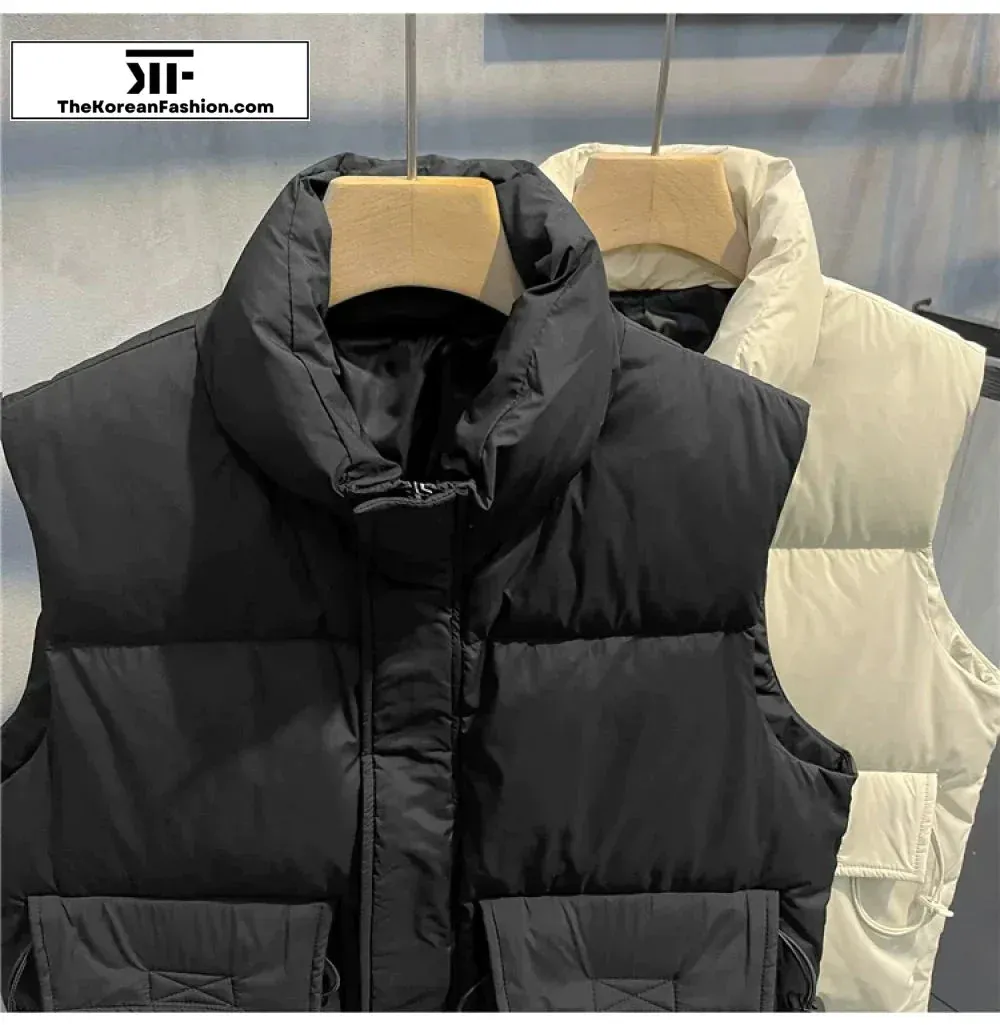 Stand Collar Sleeveless Vest Down Jacket