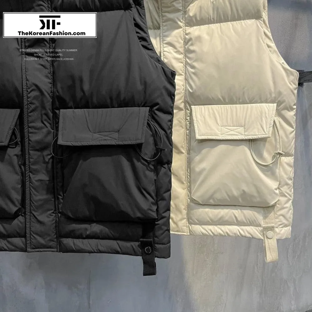 Stand Collar Sleeveless Vest Down Jacket