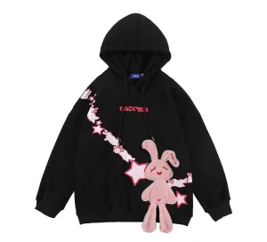 Star escape Rabbit Sticker Fleece Sweetheart for Women