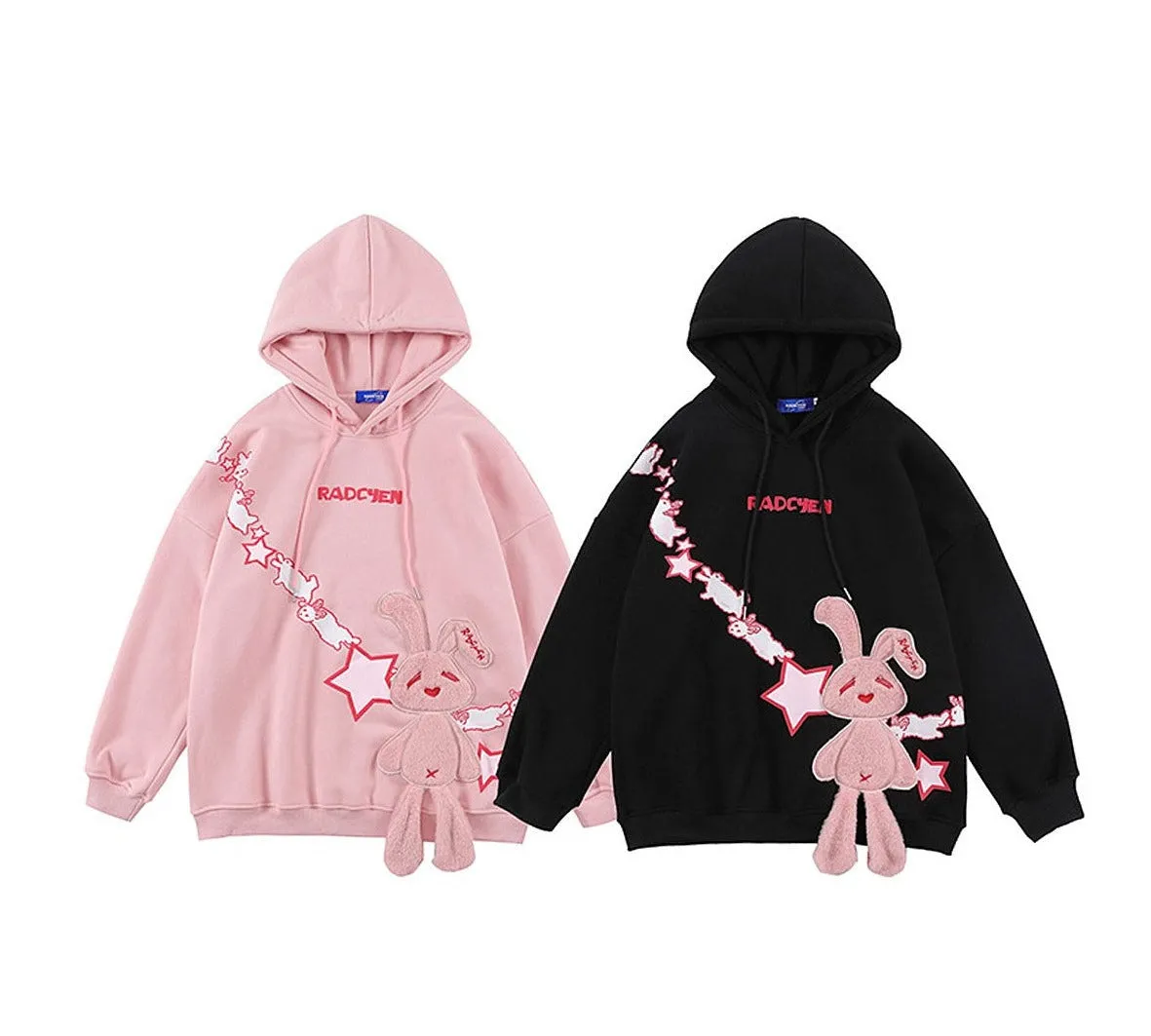 Star escape Rabbit Sticker Fleece Sweetheart for Women