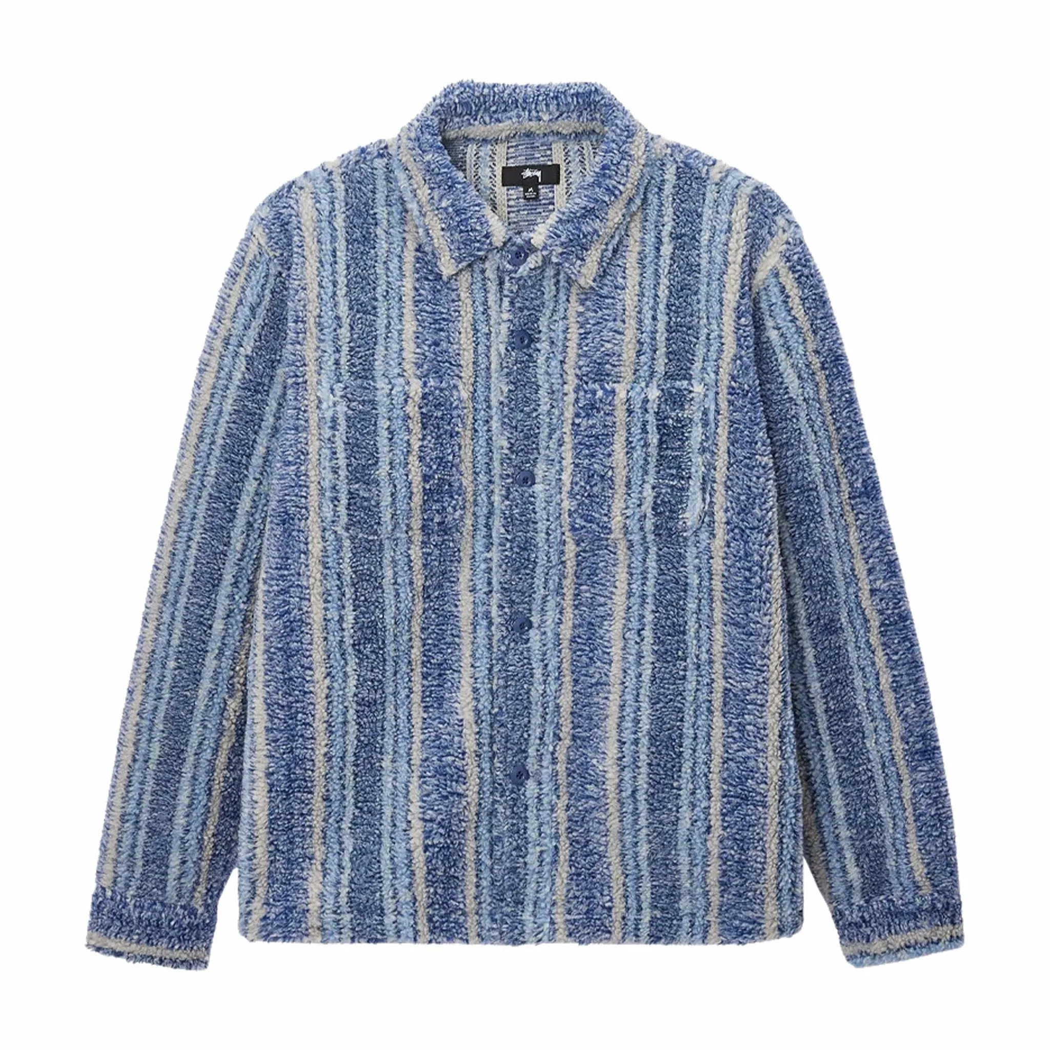 Stüssy Stripe Sherpa Shirt (Indigo)