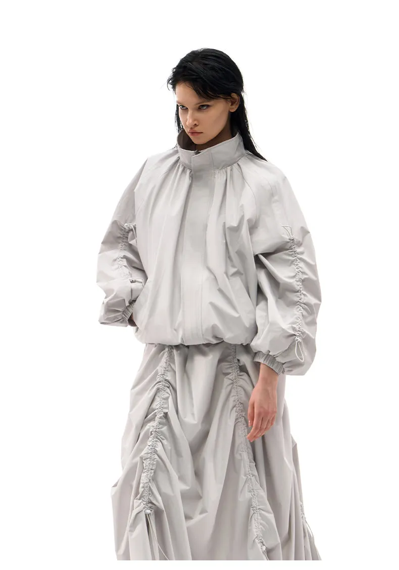 Windproof and waterproof pleated jacket