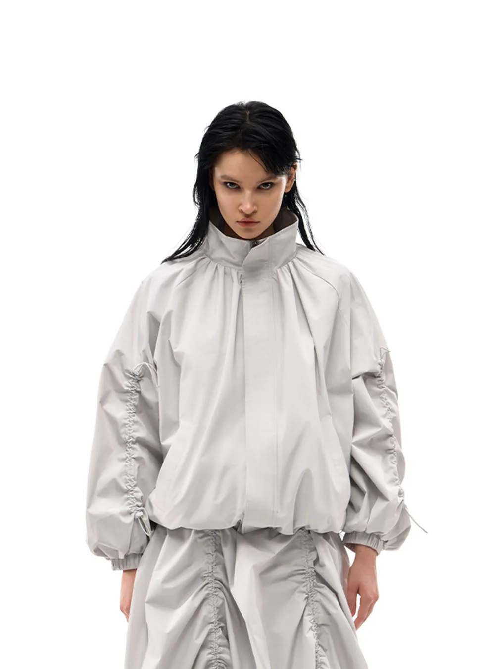 Windproof and waterproof pleated jacket