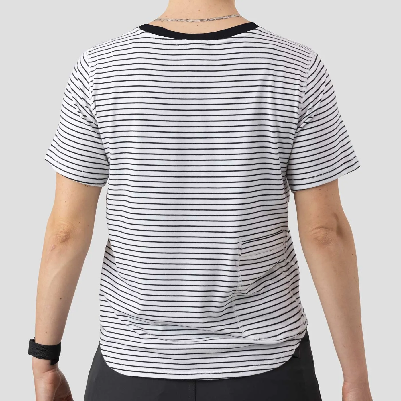 Women's Organic Riding Shirt - White Stripes